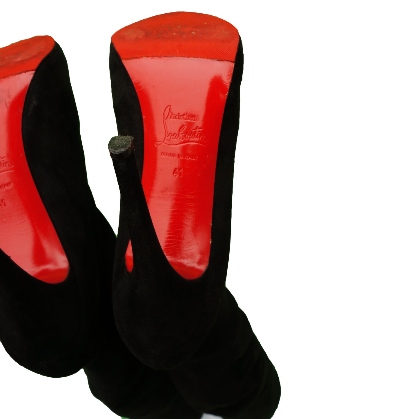 CHRISTIAN LOUBOUTIN MONICA 120 SUEDE THIGH HIGH BOOTS - leefluxury.com
