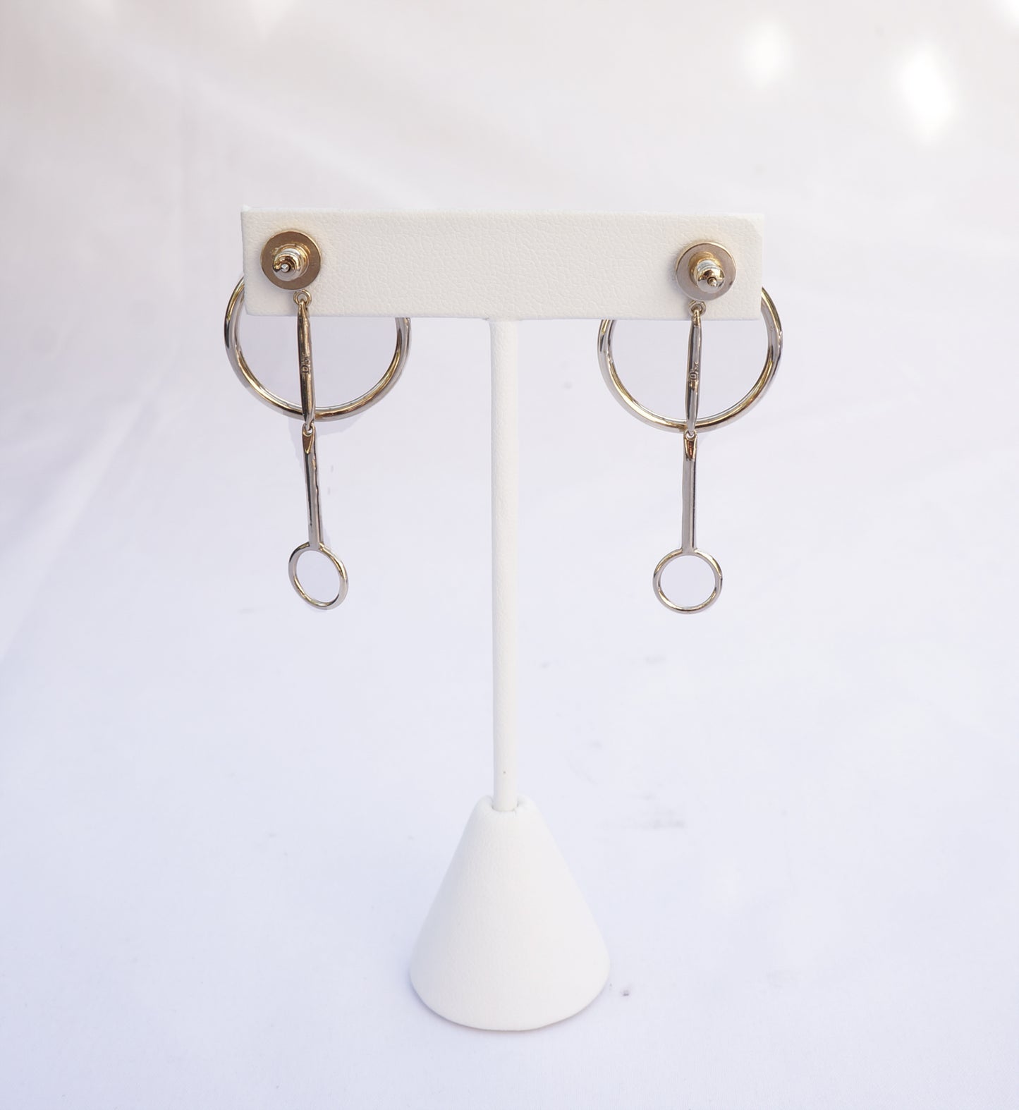 CHRISTIAN DIOR CIRCLE DROP EARRINGS - leefluxury.com