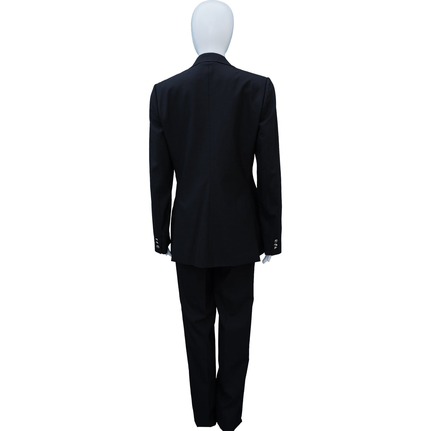 DOLCE & GABBANA BLACK WOOL WIDE-LEG PANT SUIT - leefluxury.com