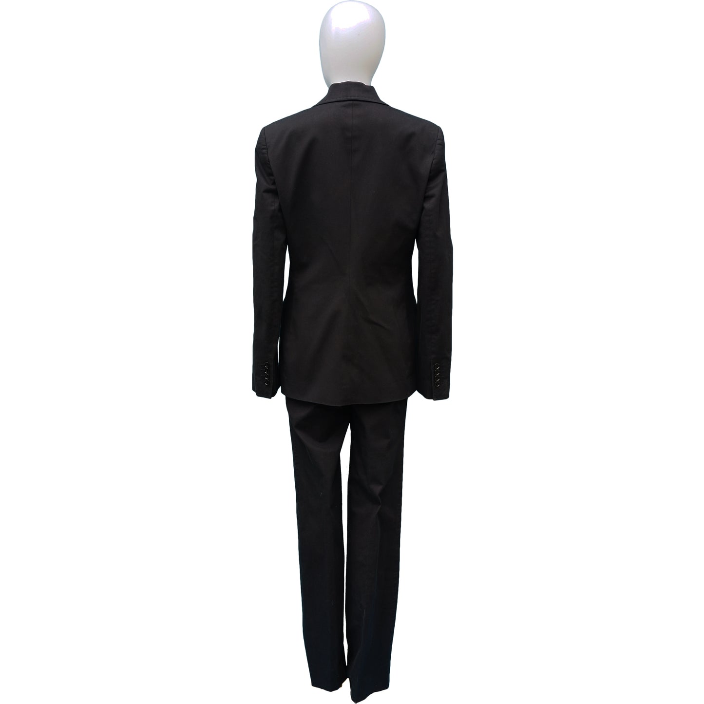 DOLCE & GABBANA BLACK COTTON STRETCH PANT SUIT - leefluxury.com