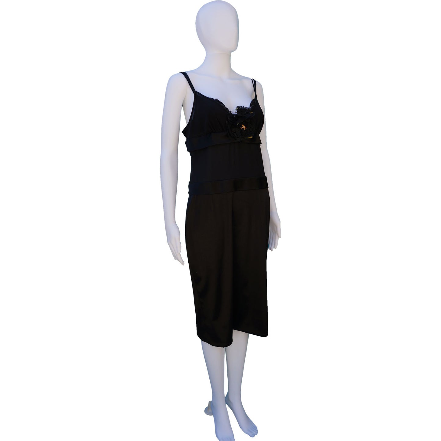 DOLCE & GABBANA SILK PANEL DRESS WITH DETACHABLE FLOWER - leefluxury.com