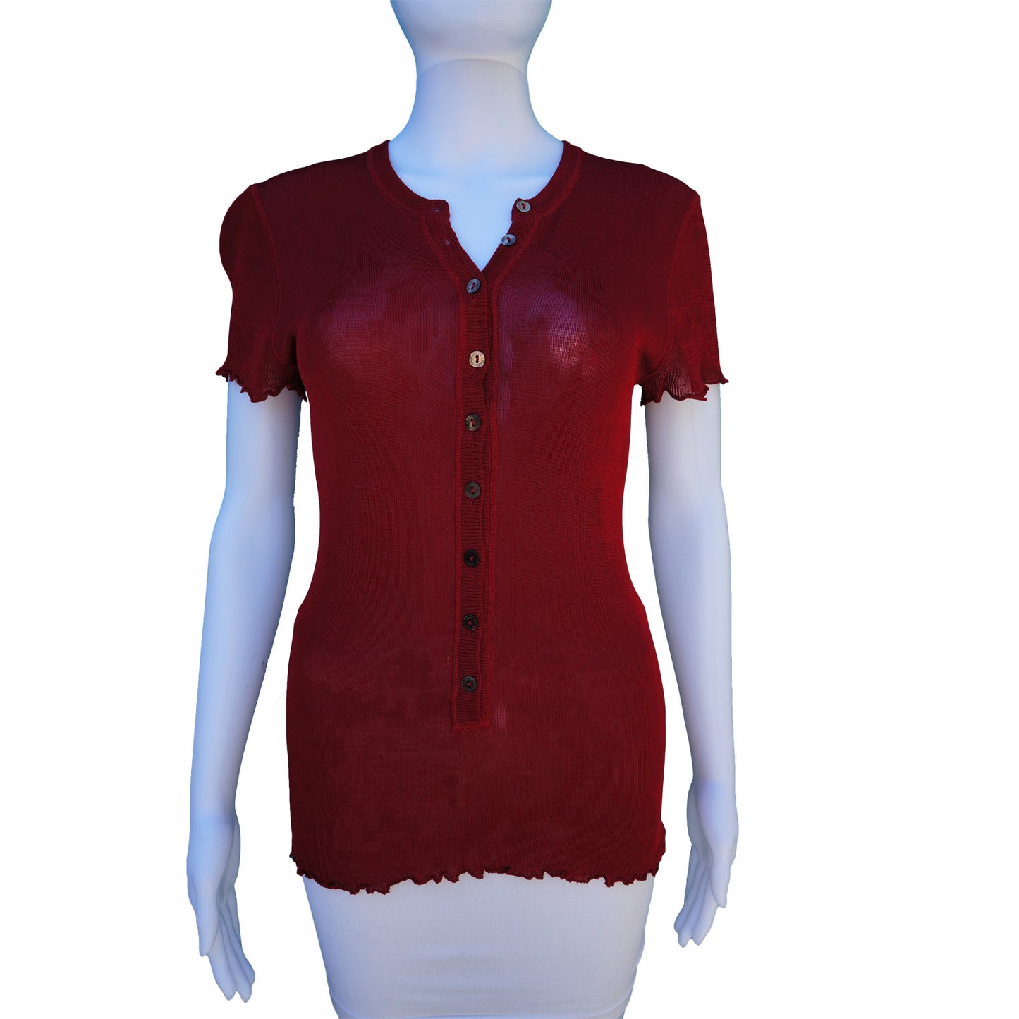 DOLCE & GABBANA RED KNIT SHORT SLEEVE CARDIGAN - leefluxury.com