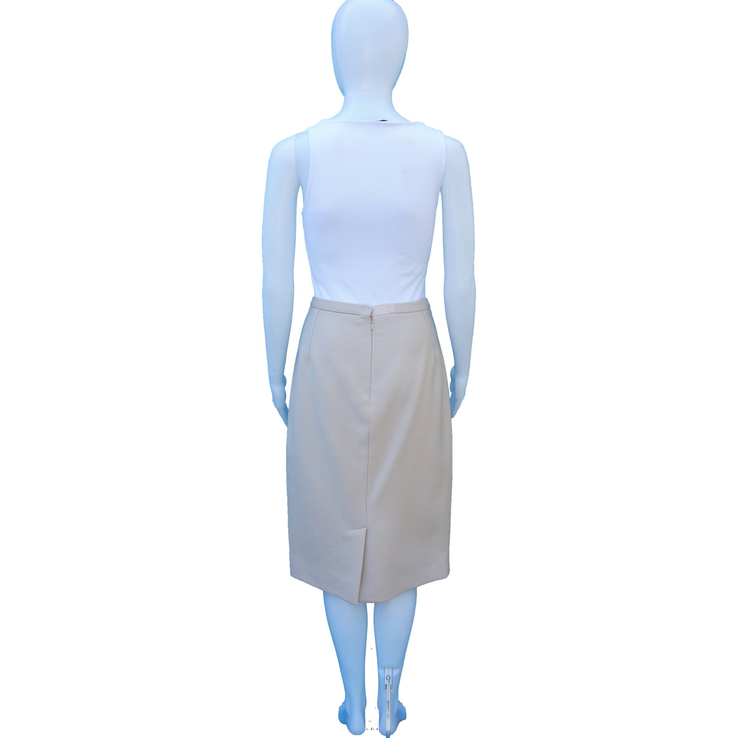 DOLCE & GABBANA BLUSH WOOL KNEE-LENGTH PENCIL SKIRT - leefluxury.com