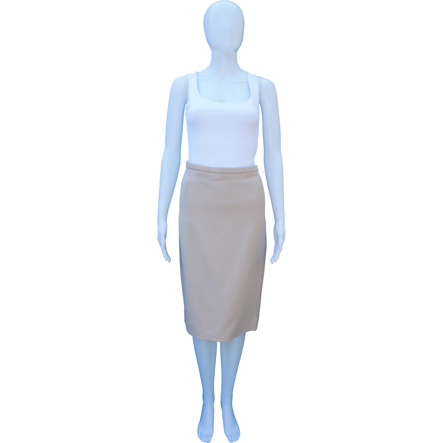 DOLCE & GABBANA BLUSH WOOL KNEE-LENGTH PENCIL SKIRT - leefluxury.com