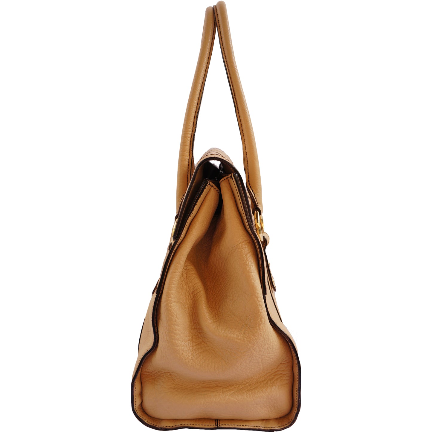 DOLCE & GABBANA TAN GRAINED LEATHER SHOULDER BAG - leefluxury.com