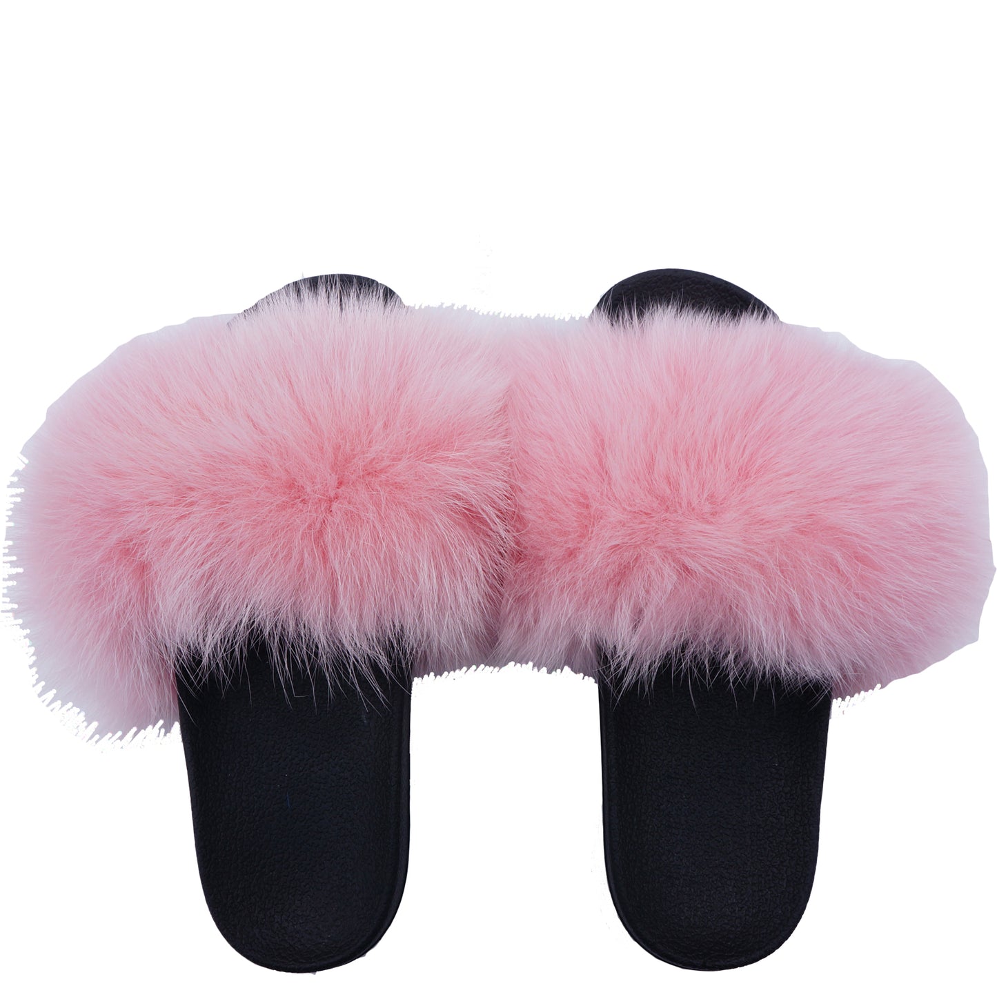 FURPOMS FOX FUR PINK SLIDE - leefluxury.com