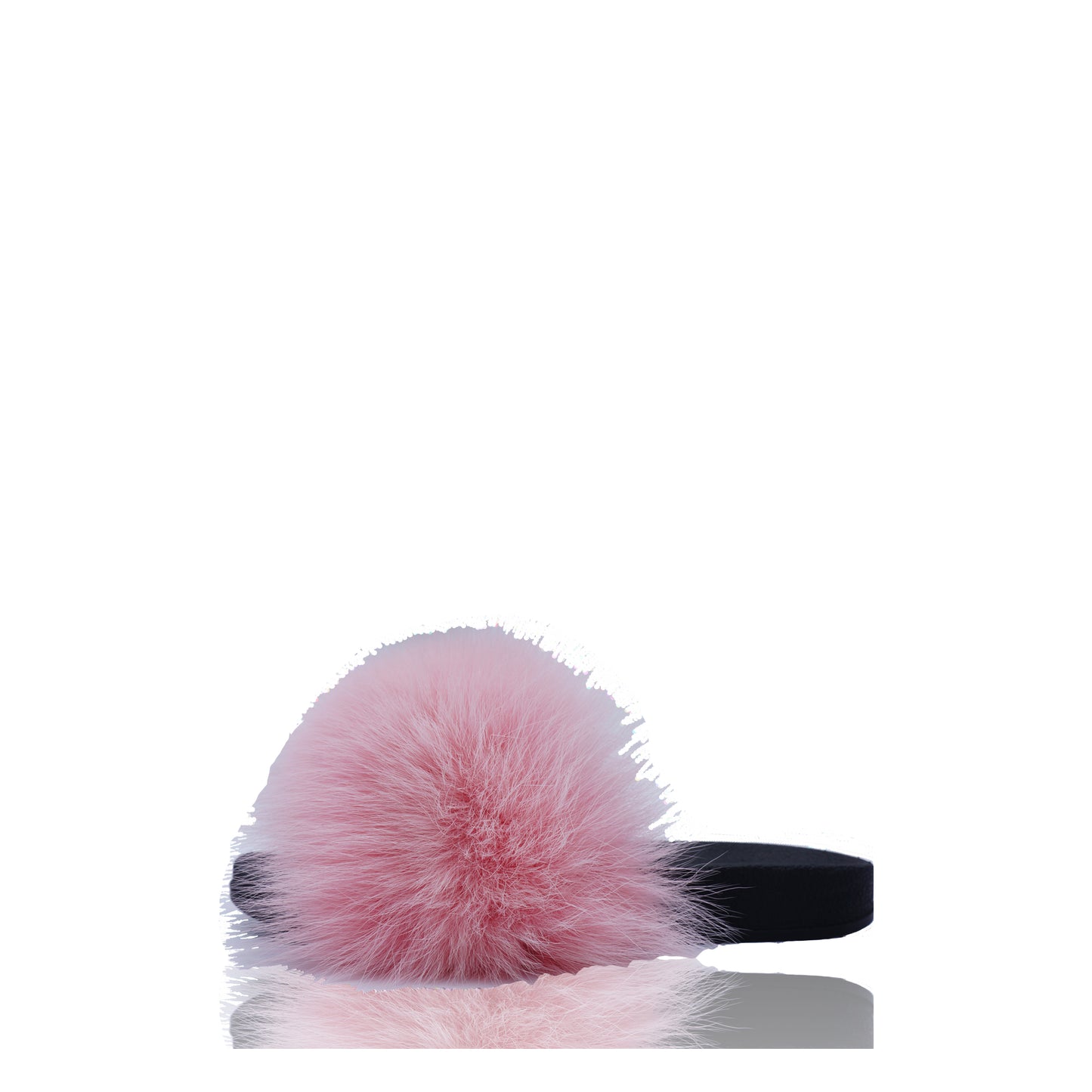 FURPOMS FOX FUR PINK SLIDE - leefluxury.com