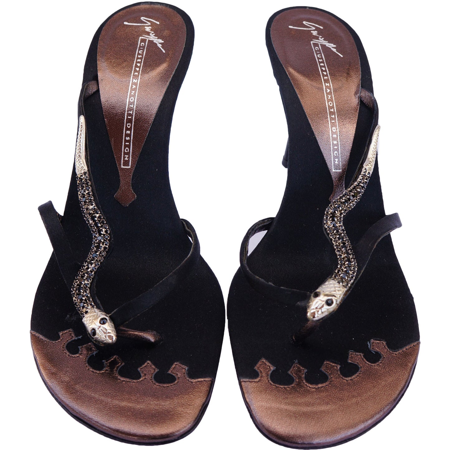 GIUSEPPE ZANOTTI SNAKE EMBELLISHED SANDAL WITH TAGS - leefluxury.com