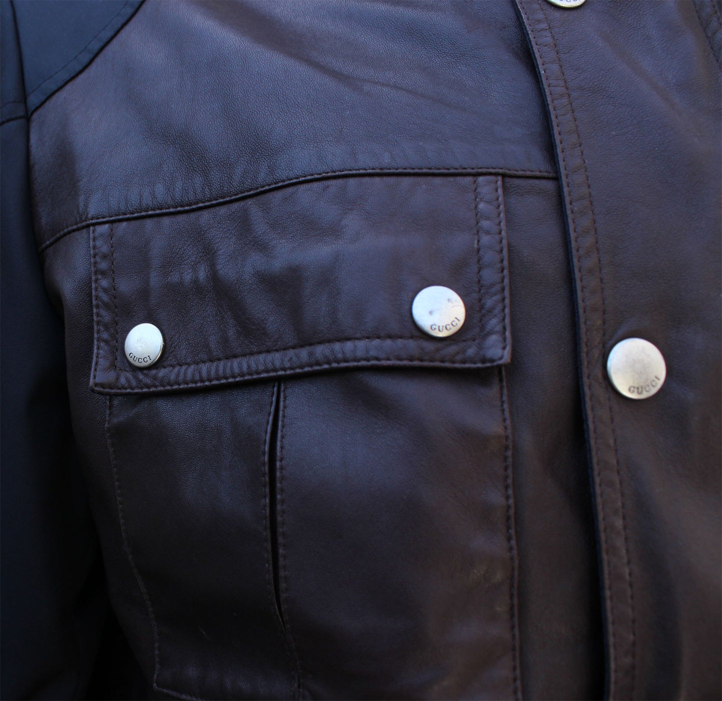 GUCCI MAN'S LEATHER & NYLON BOMBER - leefluxury.com