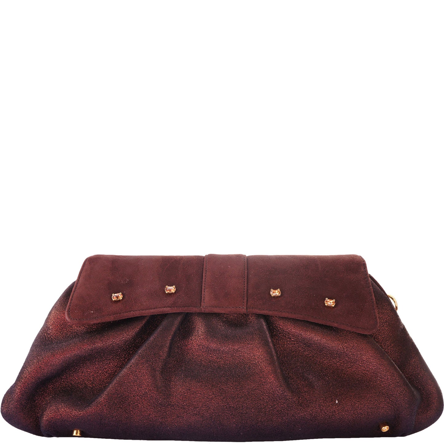 JUDITH LEIBER LEATHER & SATIN CLUTCH - leefluxury.com