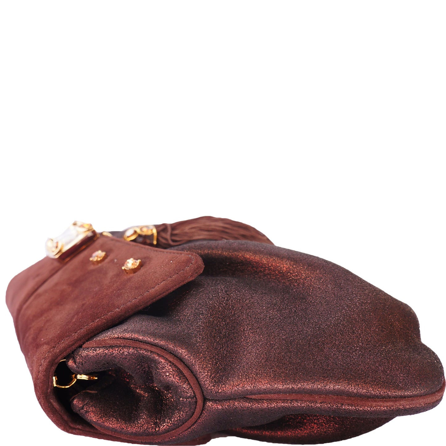 JUDITH LEIBER LEATHER & SATIN CLUTCH - leefluxury.com