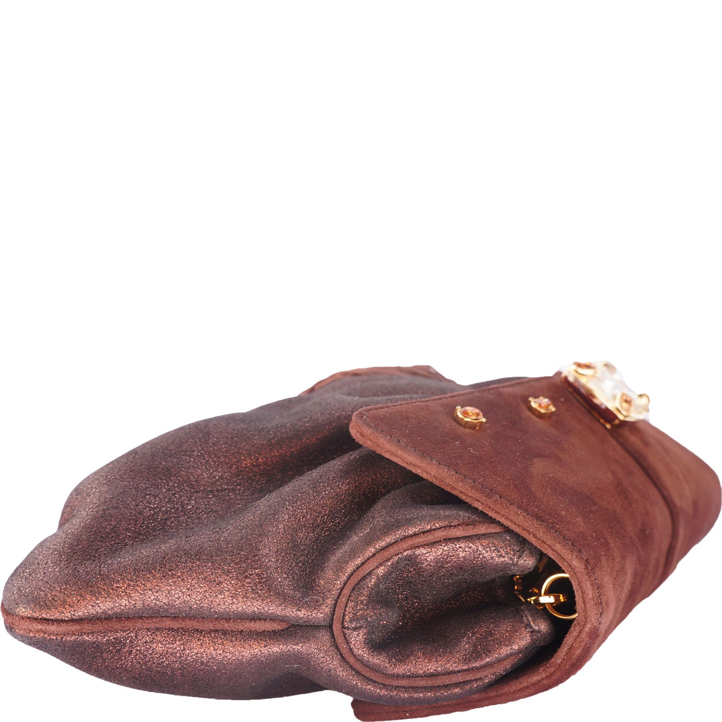 JUDITH LEIBER LEATHER & SATIN CLUTCH - leefluxury.com