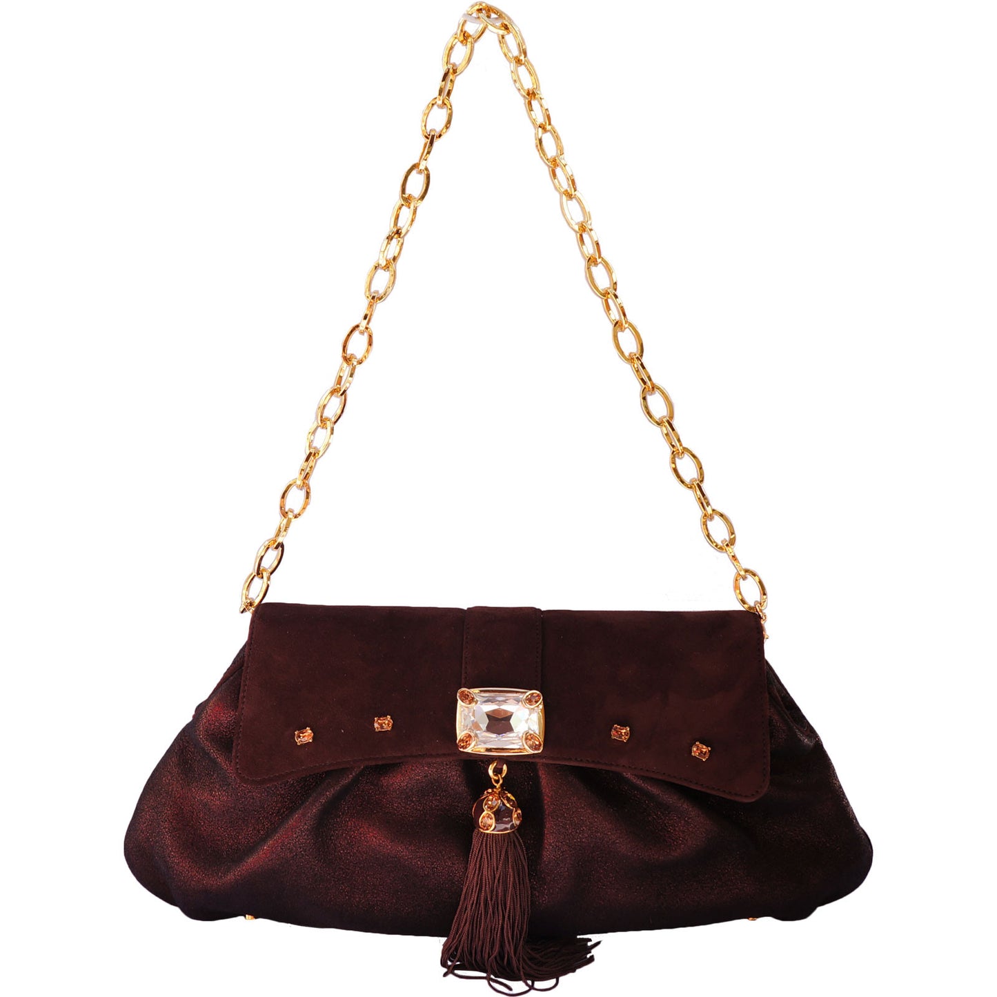 JUDITH LEIBER LEATHER & SATIN CLUTCH - leefluxury.com