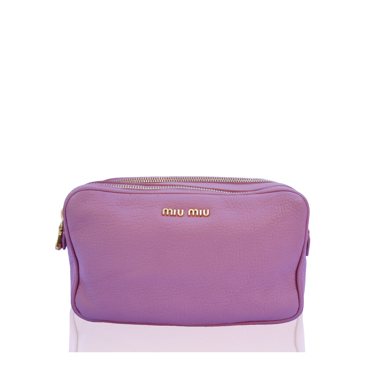 MIU MIU ROSE GRAINED LEATHER CROSSBODY BAG - leefluxury.com