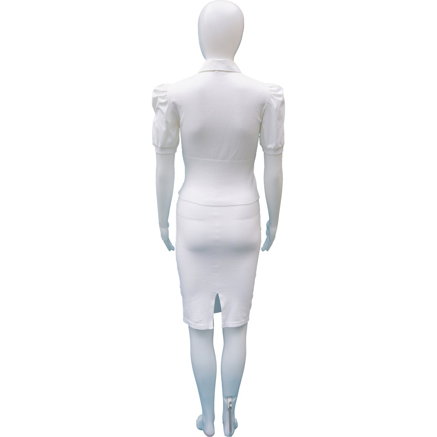 MIU MIU WHITE SHORT SLEEVE KNIT TOP - leefluxury.com