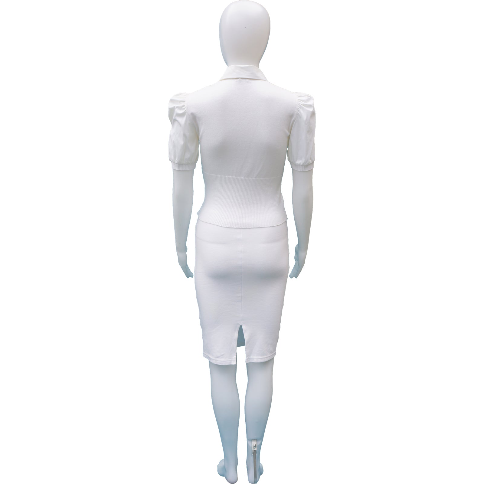 MIU MIU WHITE SHORT SLEEVE KNIT TOP - leefluxury.com