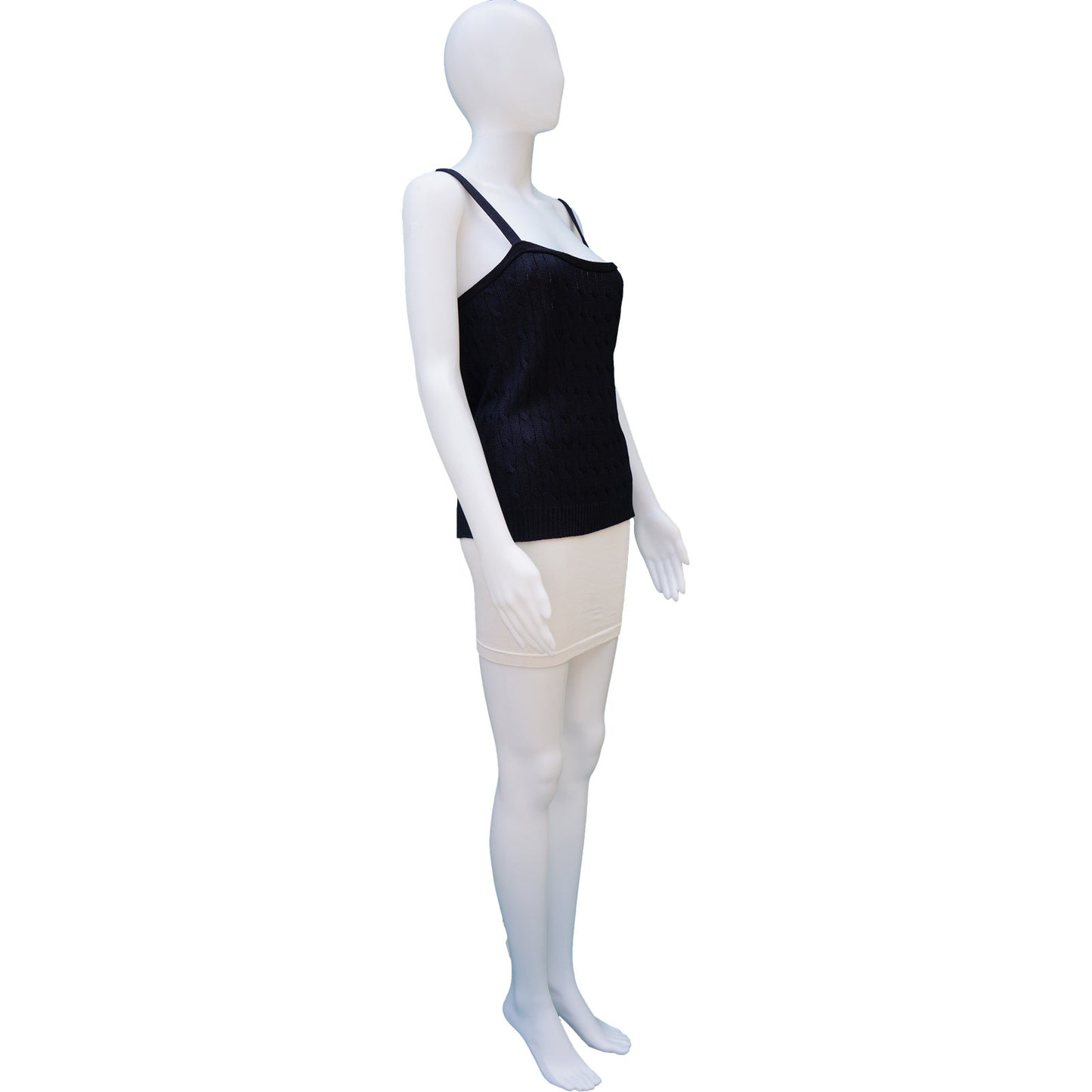 RALPH LAUREN BLACK LABEL NAVY CABLE KNIT TANK - leefluxury.com
