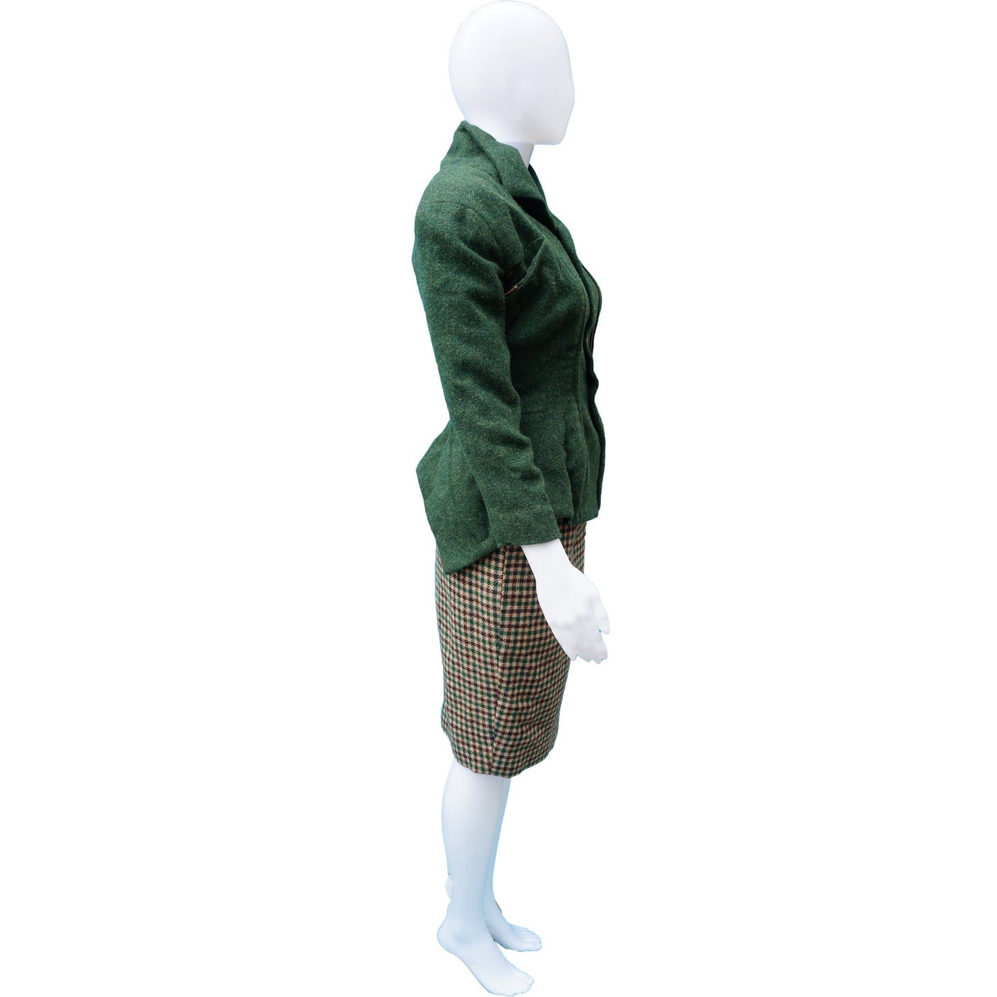 NL GREEN TWEED WOOL 3 PIECE SUIT - leefluxury.com