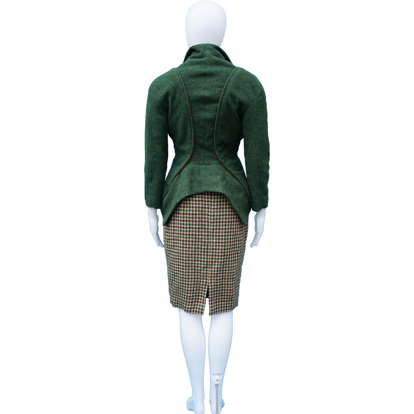 NL GREEN TWEED WOOL 3 PIECE SUIT - leefluxury.com