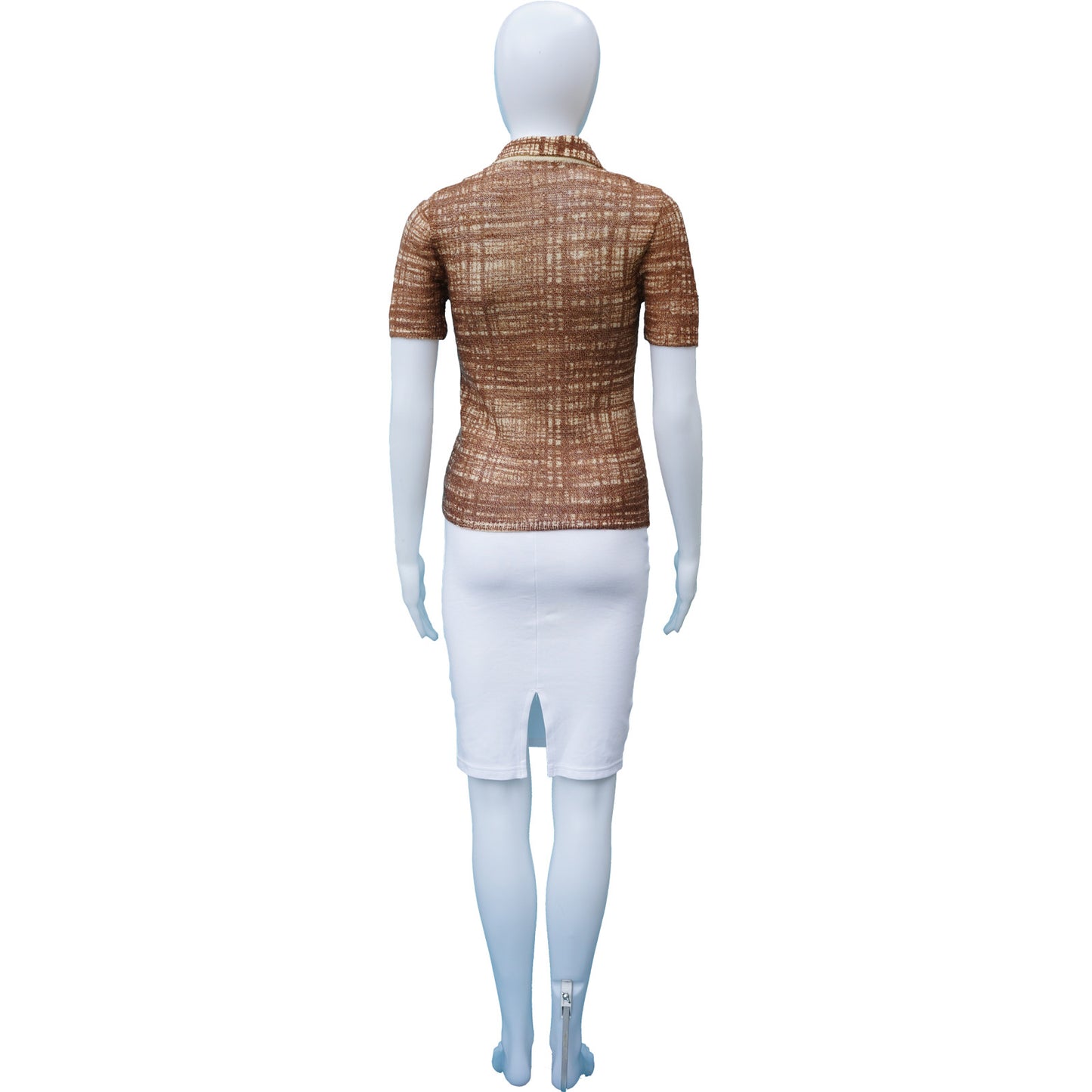 PRADA PATTERNED KNIT SHORT SLEEVE TOP - leefluxury.com