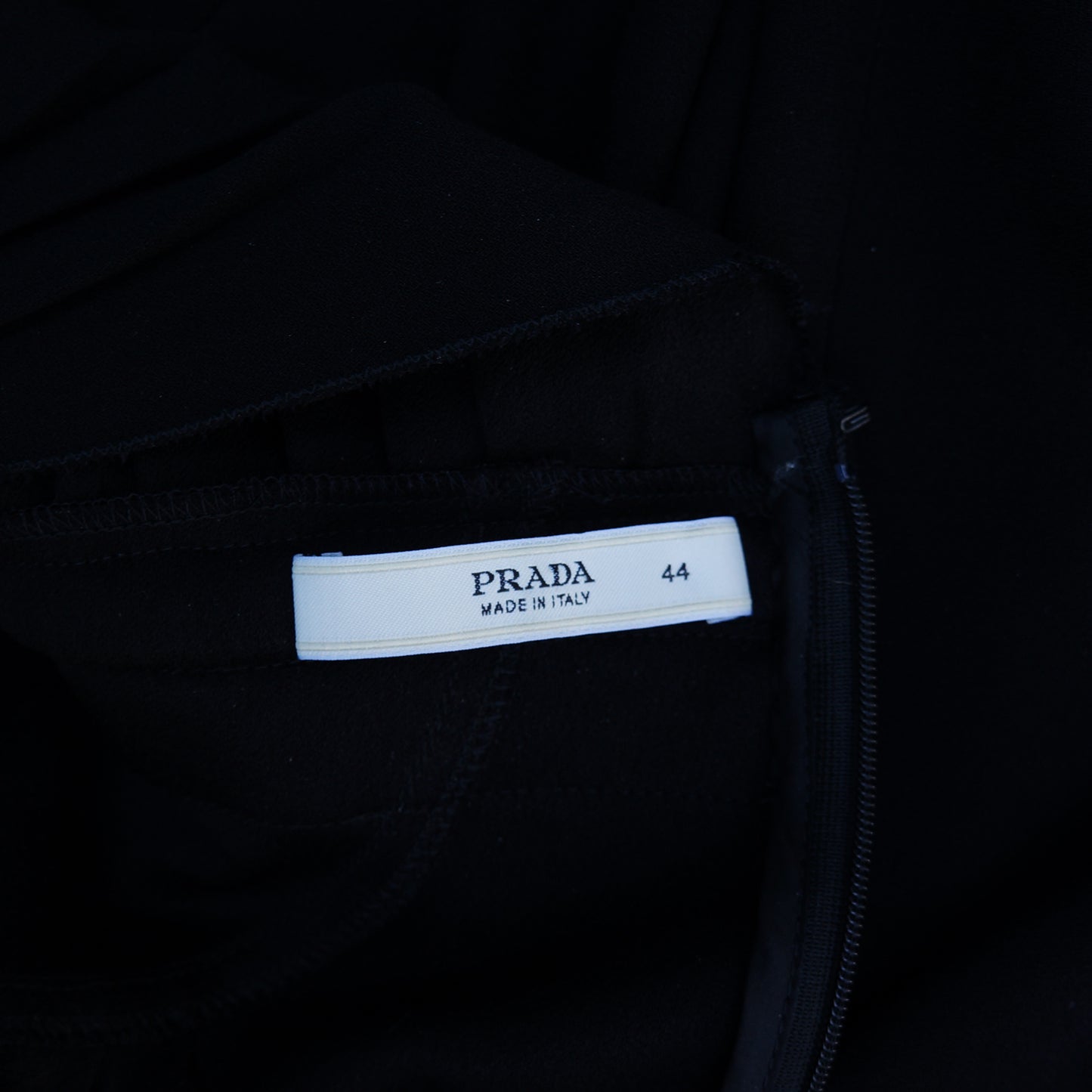 PRADA SHORT SLEEVE FOX-TRIMMED DRESS - leefluxury.com