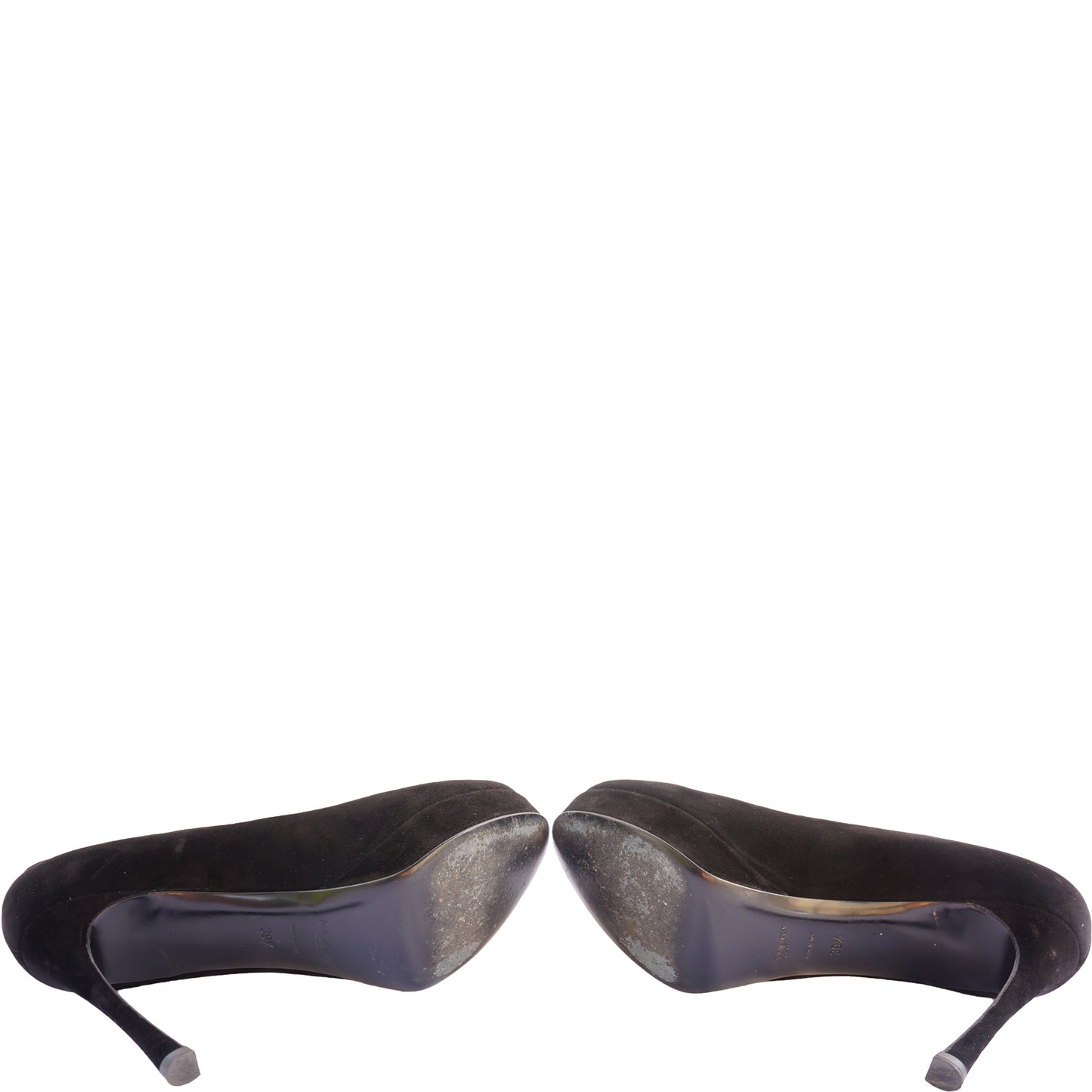 YVES SAINT LAURENT SUEDE PLATFORM PUMPS - leefluxury.com