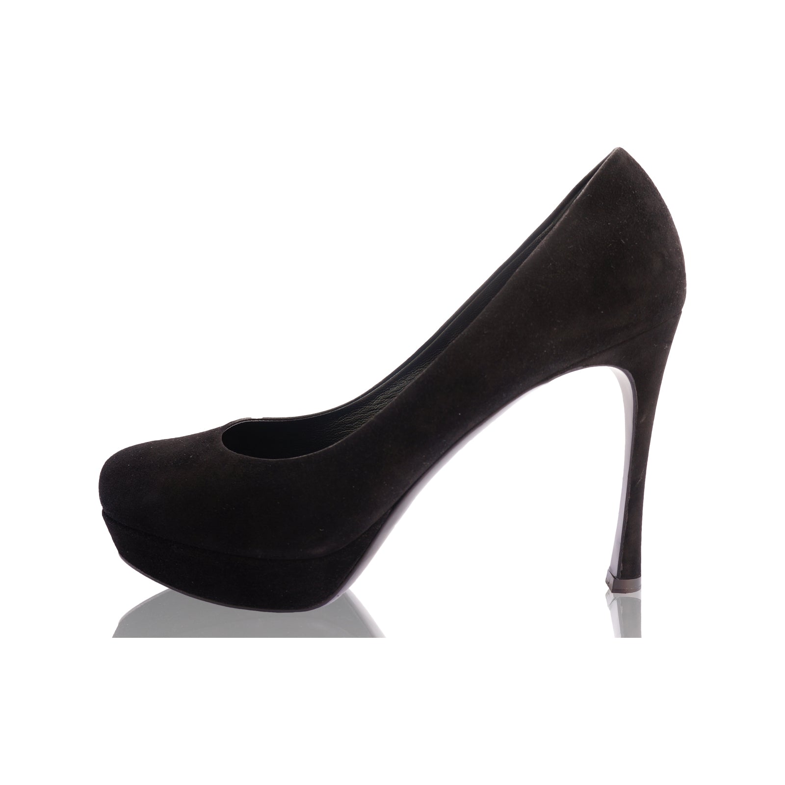 YVES SAINT LAURENT SUEDE PLATFORM PUMPS - Main Image