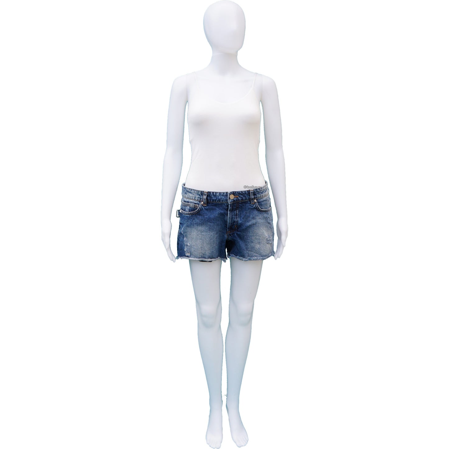 ZADIG & VOLTAIRE DISTRESSED DENIM SHORTS - leefluxury.com