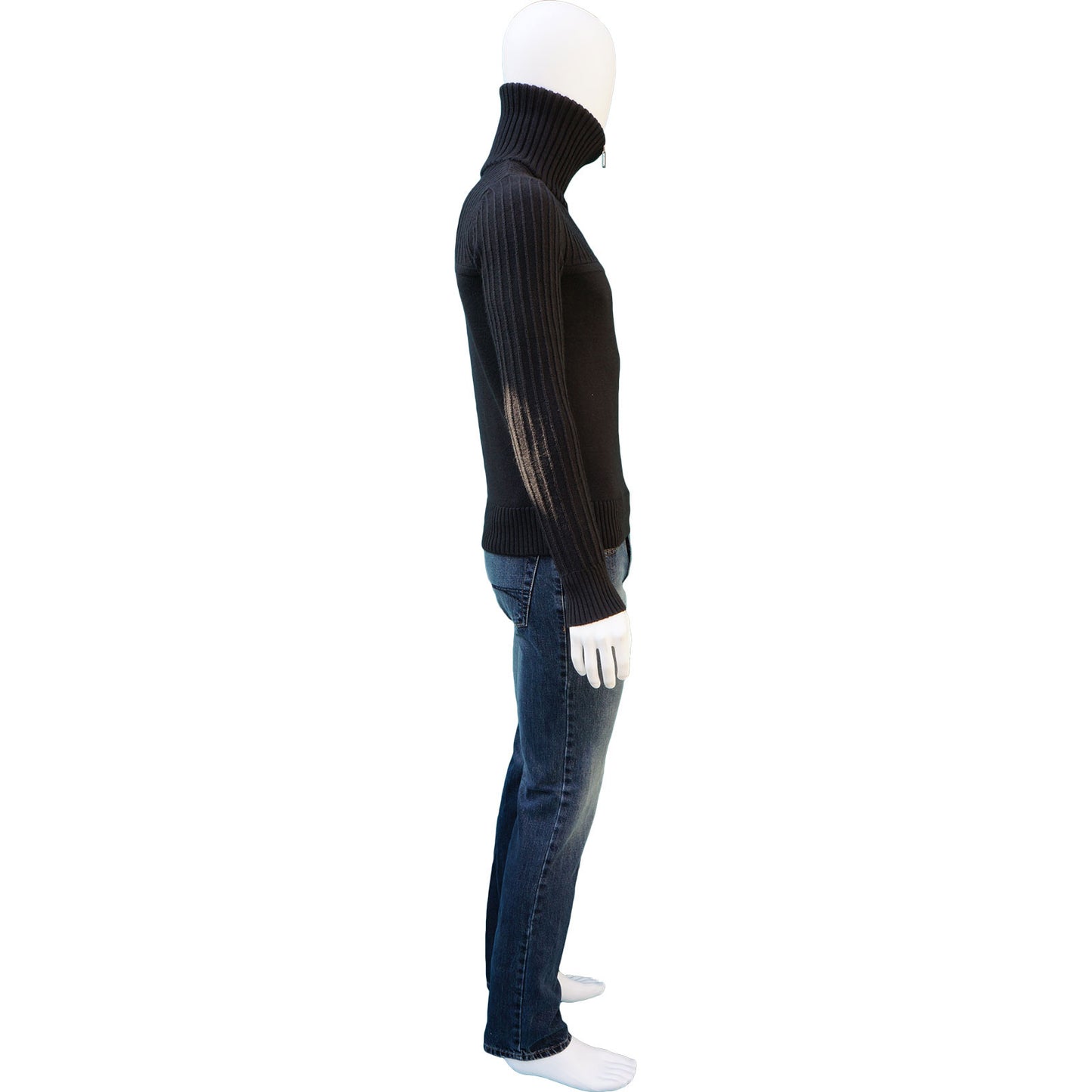 BERGSBIKK MEN's NAVY ZIPPER SWEATER - leefluxury.com