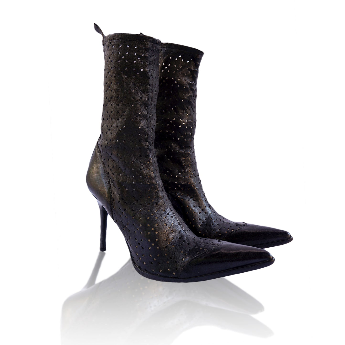 PLEIN SUD LASER CUT ANKLE BOOTS - leefluxury.com