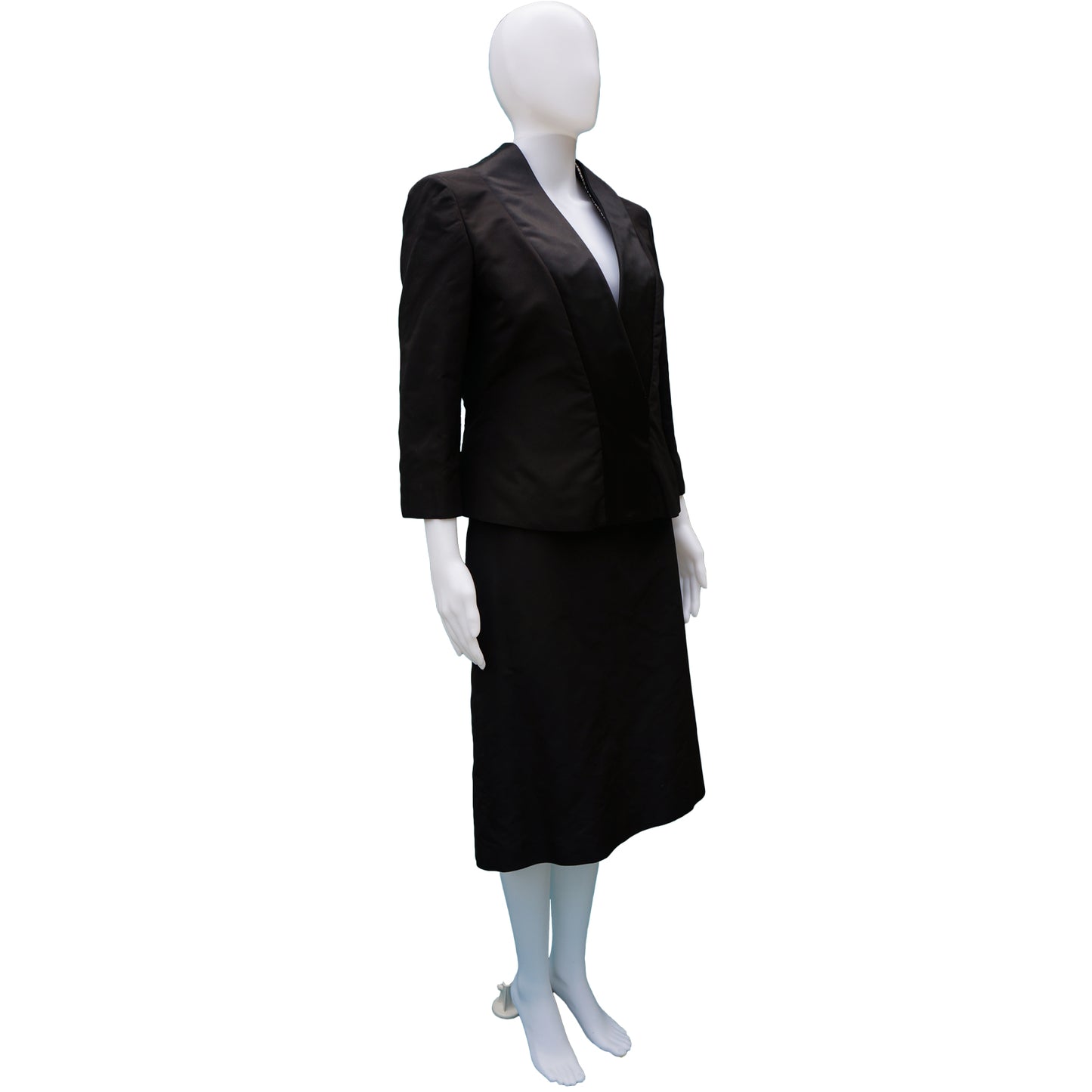 ALEXANDER MCQUEEN SILK TUXEDO SKIRT SUIT NEW WITH TAGS - leefluxury.com