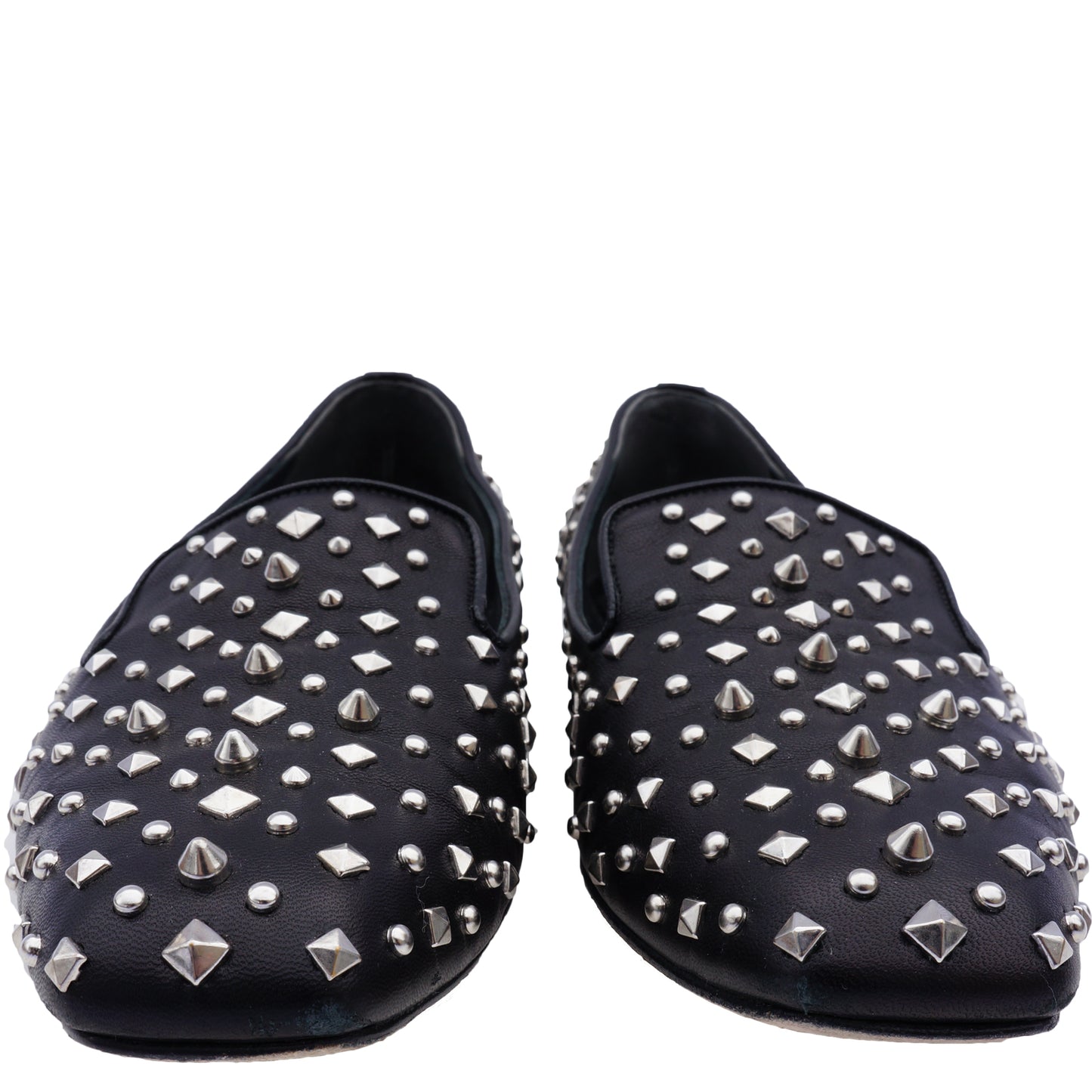 ALEXANDER MCQUEEN STUDDED FLAT LOAFER - leefluxury.com