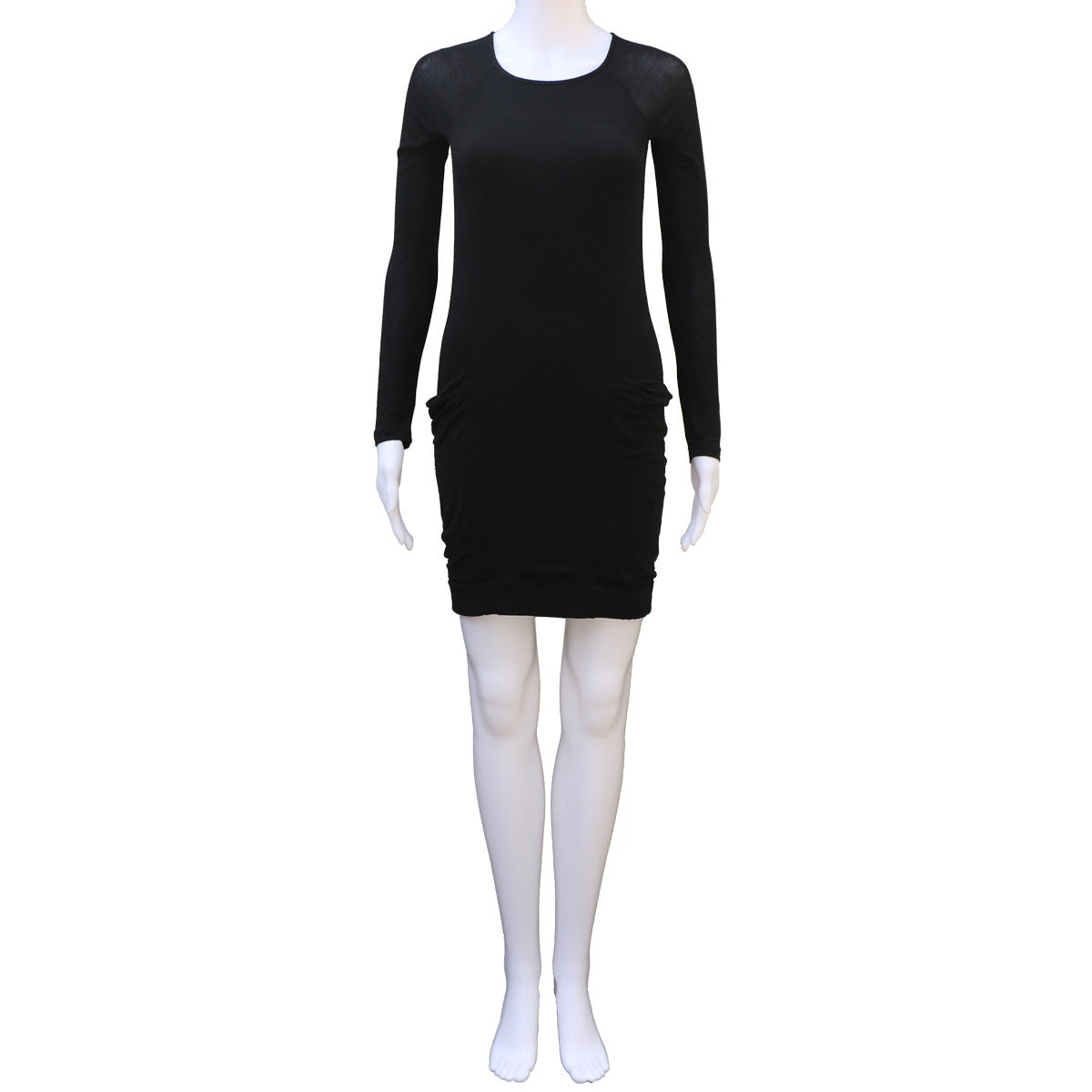 BCBG MAXAZRIA BLACK KNIT DRESS - leefluxury.com