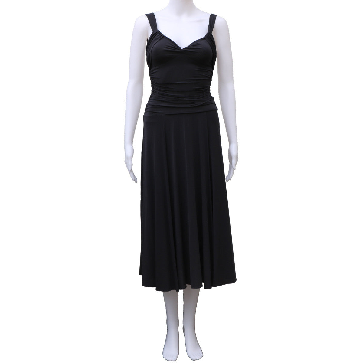 BCBG MAXAZRIA SLATE BLUE RUCHED BODICE JERSEY DRESS - leefluxury.com