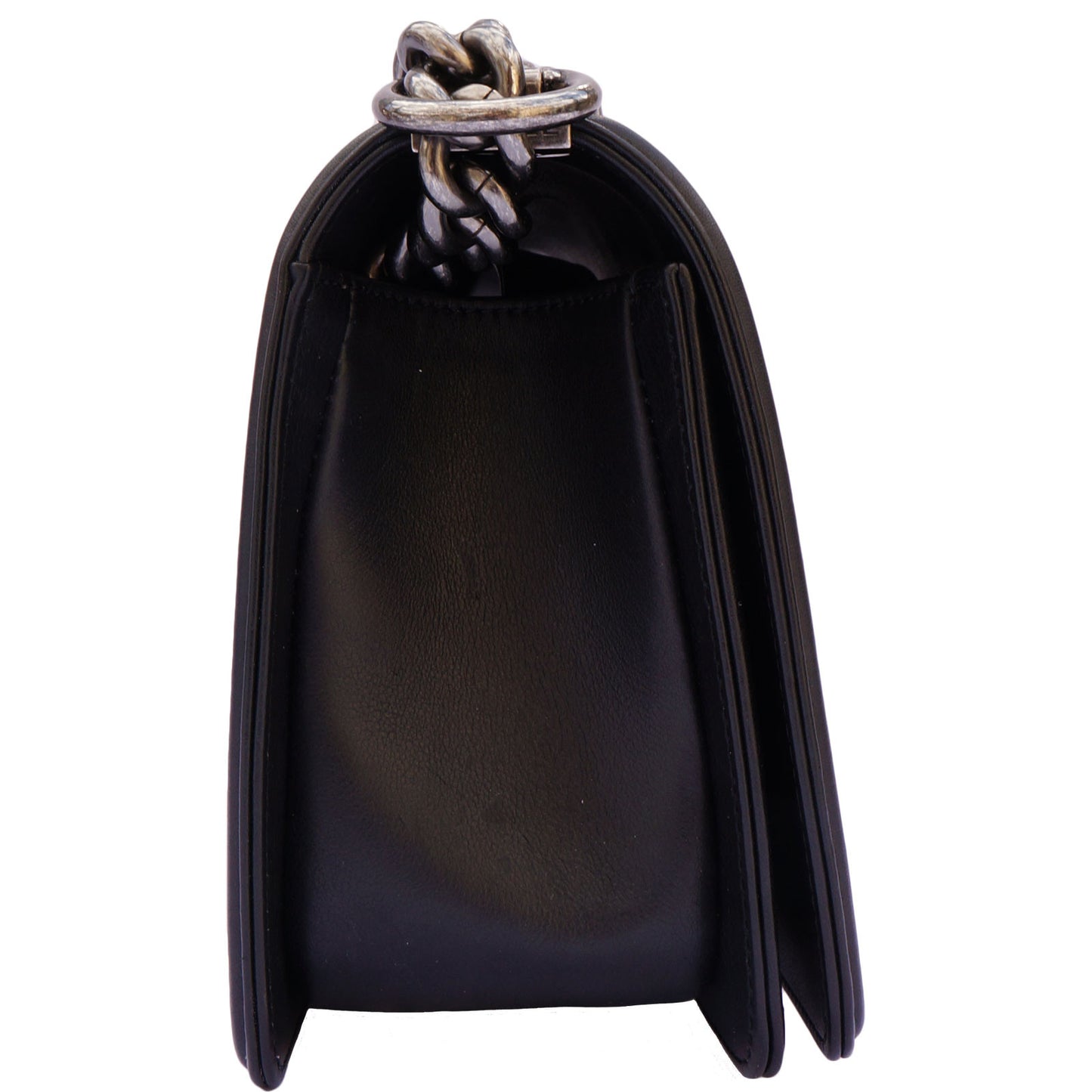 CHANEL OLD MEDIUM CHEVRON BOY BAG - leefluxury.com