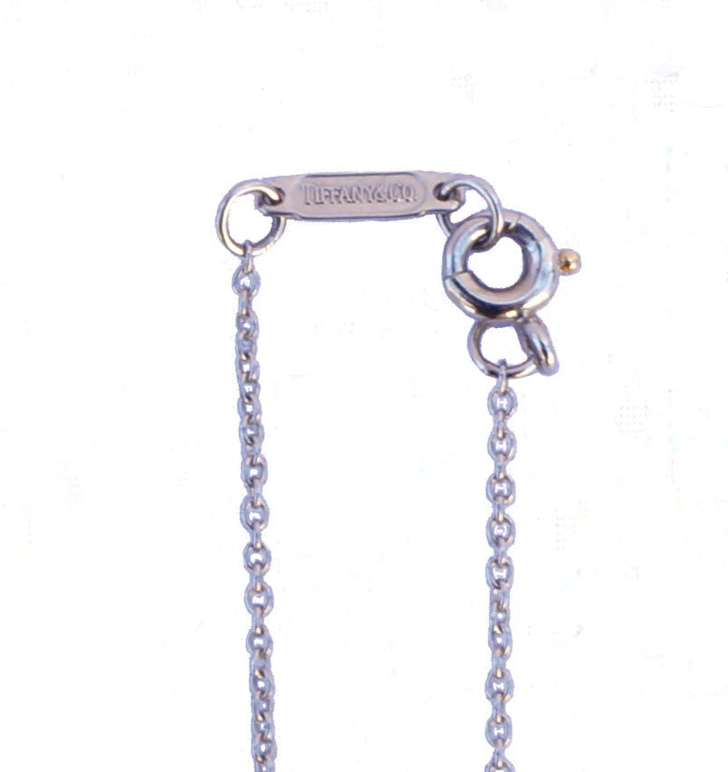 TIFFANY & CO. PLATIMUM & DIAMOND CROSS PENDANT NECKLACE - leefluxury.com