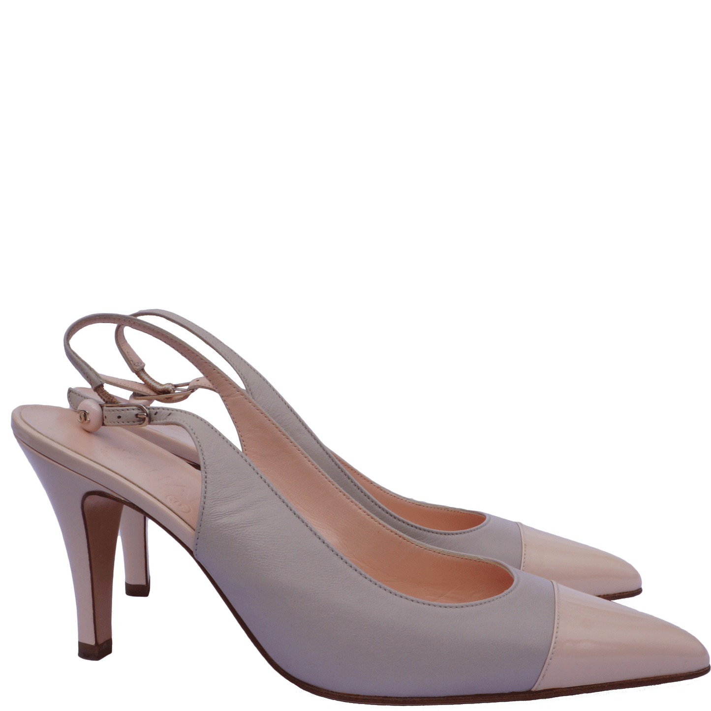 CHANEL CAP-TOE SLINGBACK PUMPS - leefluxury.com