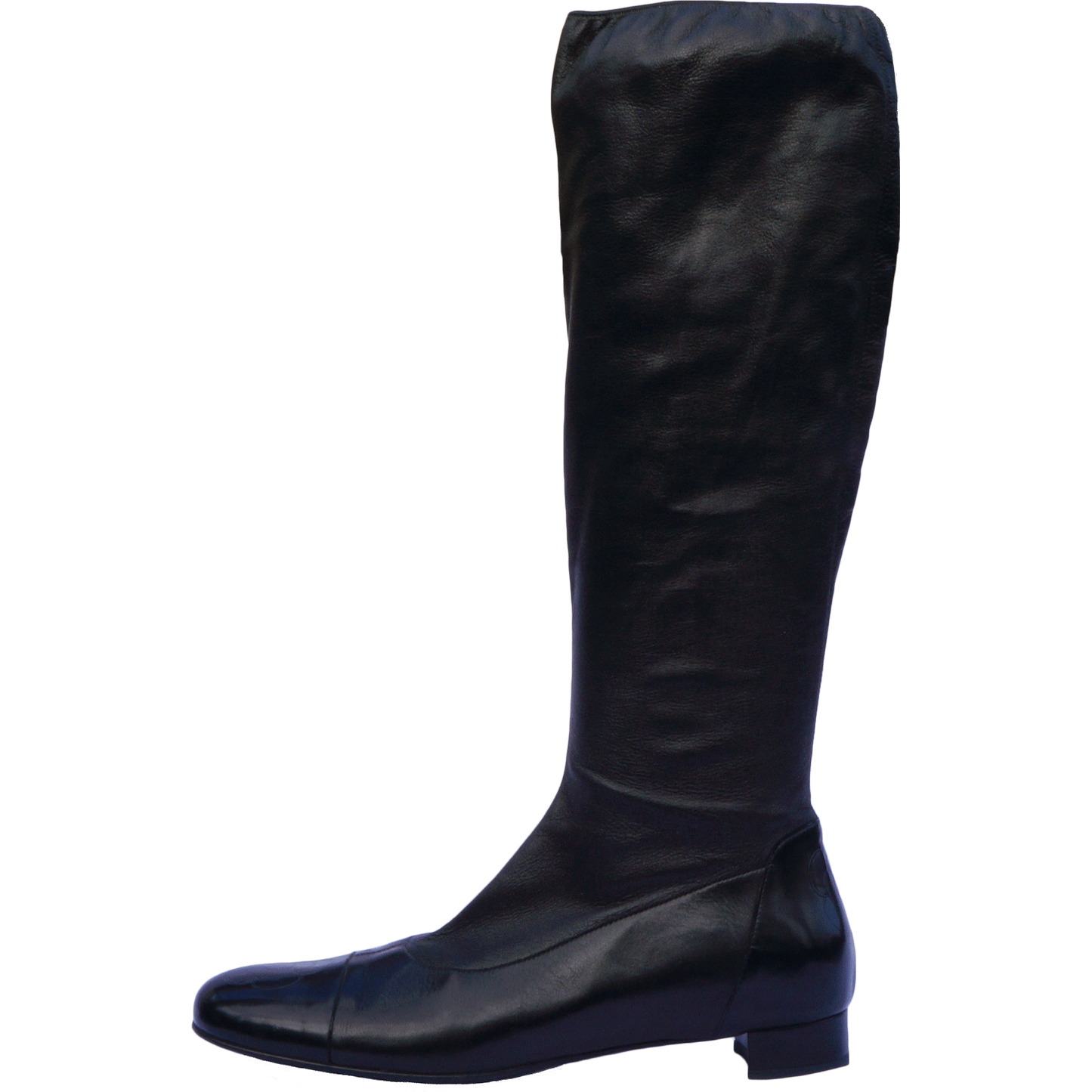CHANEL LEATHER CAMELLIA KNEE-HIGH BOOTS - leefluxury.com