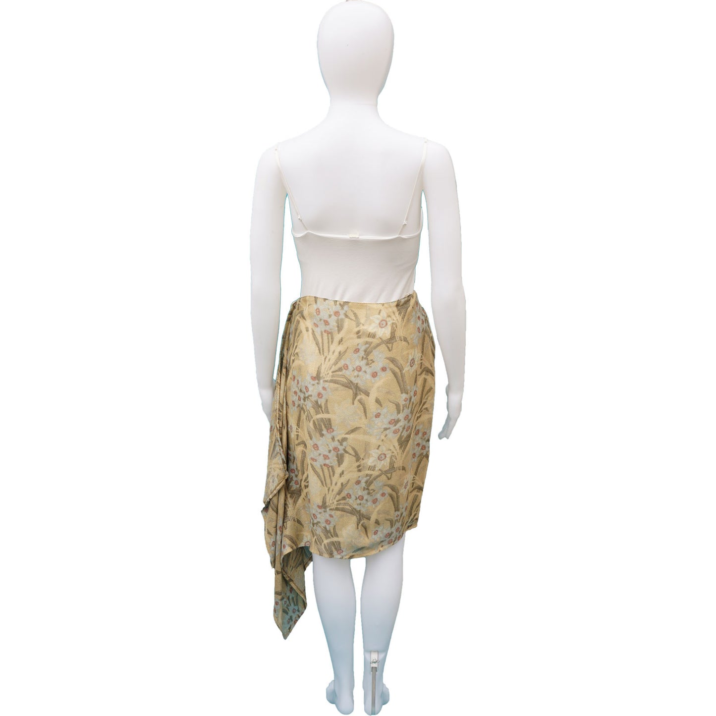 CHLOE FLORAL LINEN KNEE-LENGTH SKIRT - leefluxury.com
