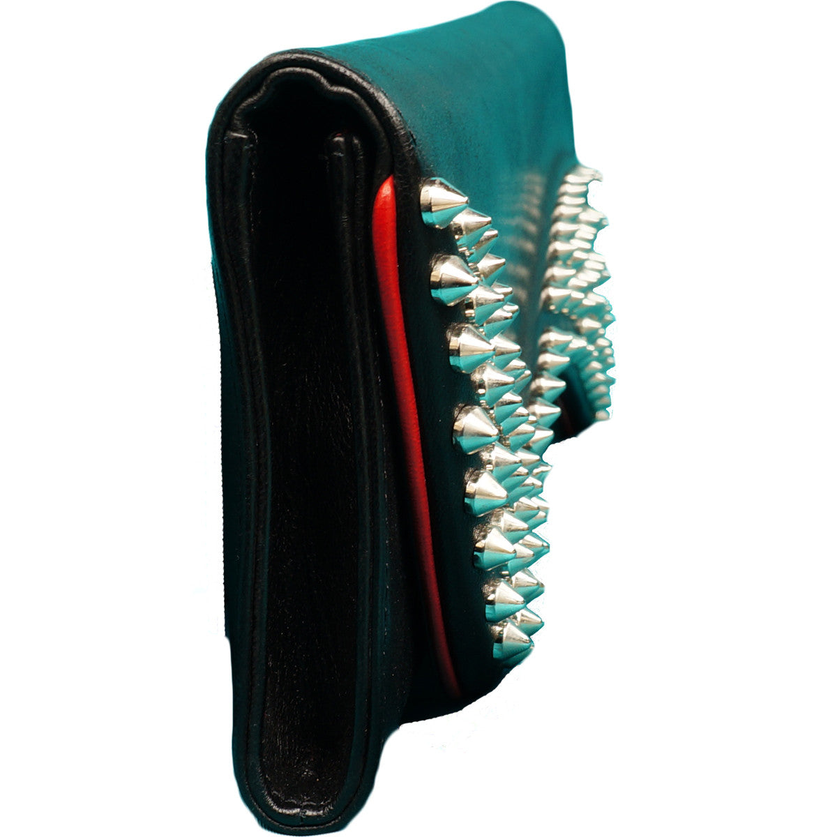 CHRISTIAN LOUBOUTIN PIGALLE STUDDED BLACK CLUTCH - leefluxury.com