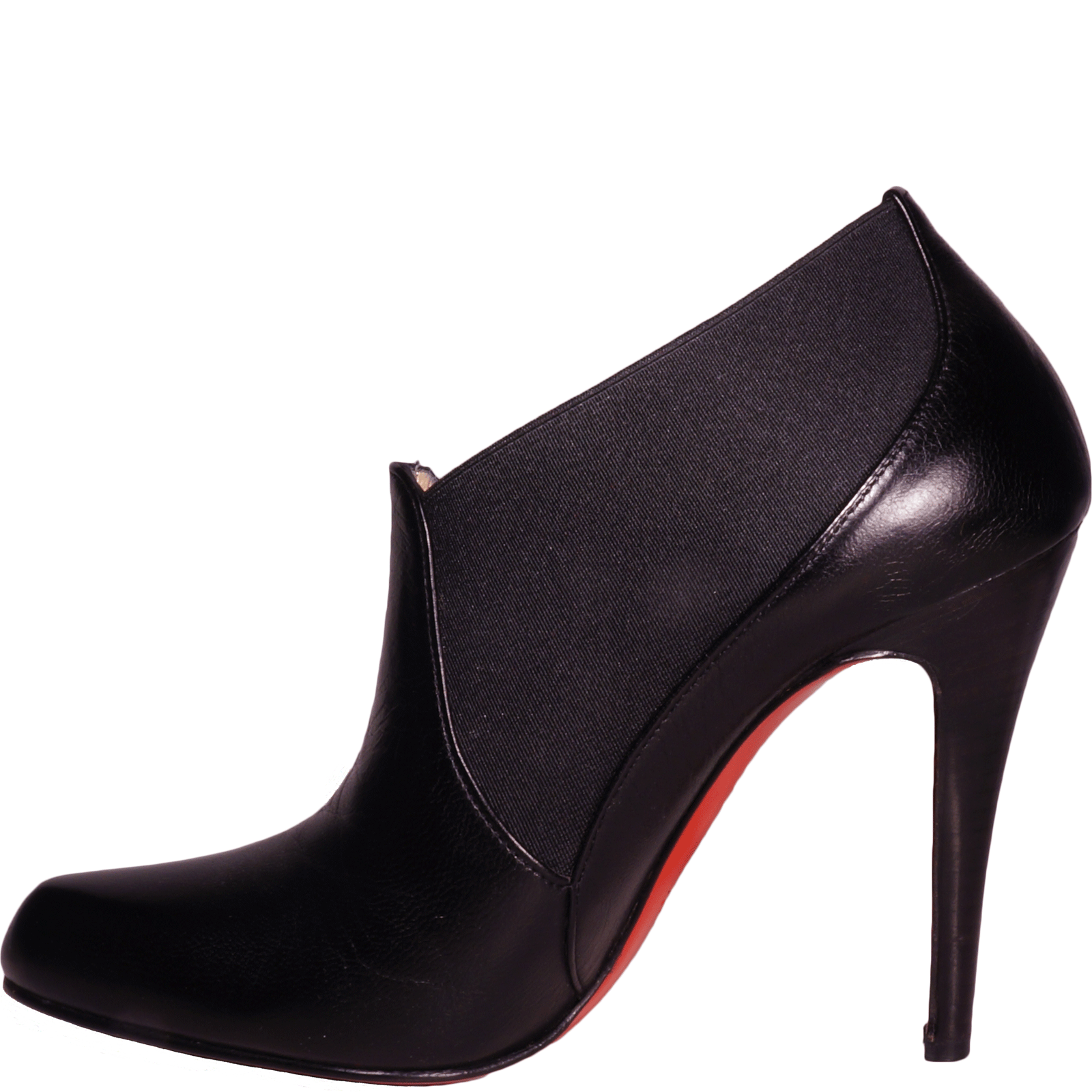 Christian louboutin black hot sale boot heels