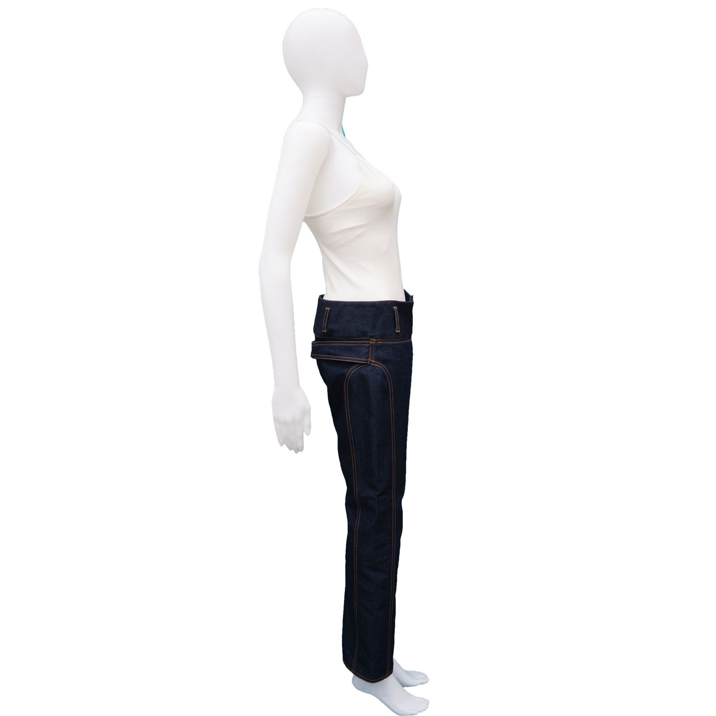 DOLCE & GABBANA DARK WASH DENIM WITH GOLD PLACARD - leefluxury.com