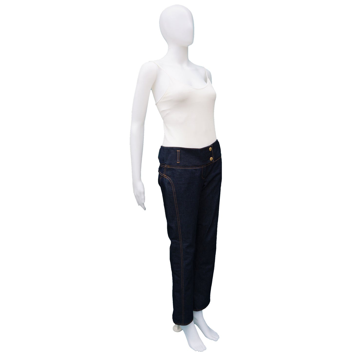 DOLCE & GABBANA DARK WASH DENIM WITH GOLD PLACARD - leefluxury.com