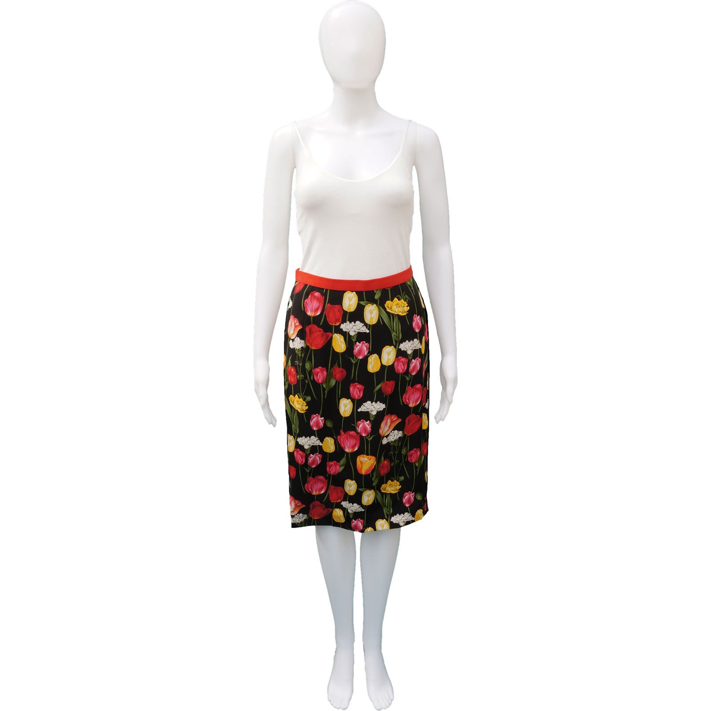 DOLCE & GABBANA FLORAL PRINT KNEE-LENGTH SKIRT - leefluxury.com