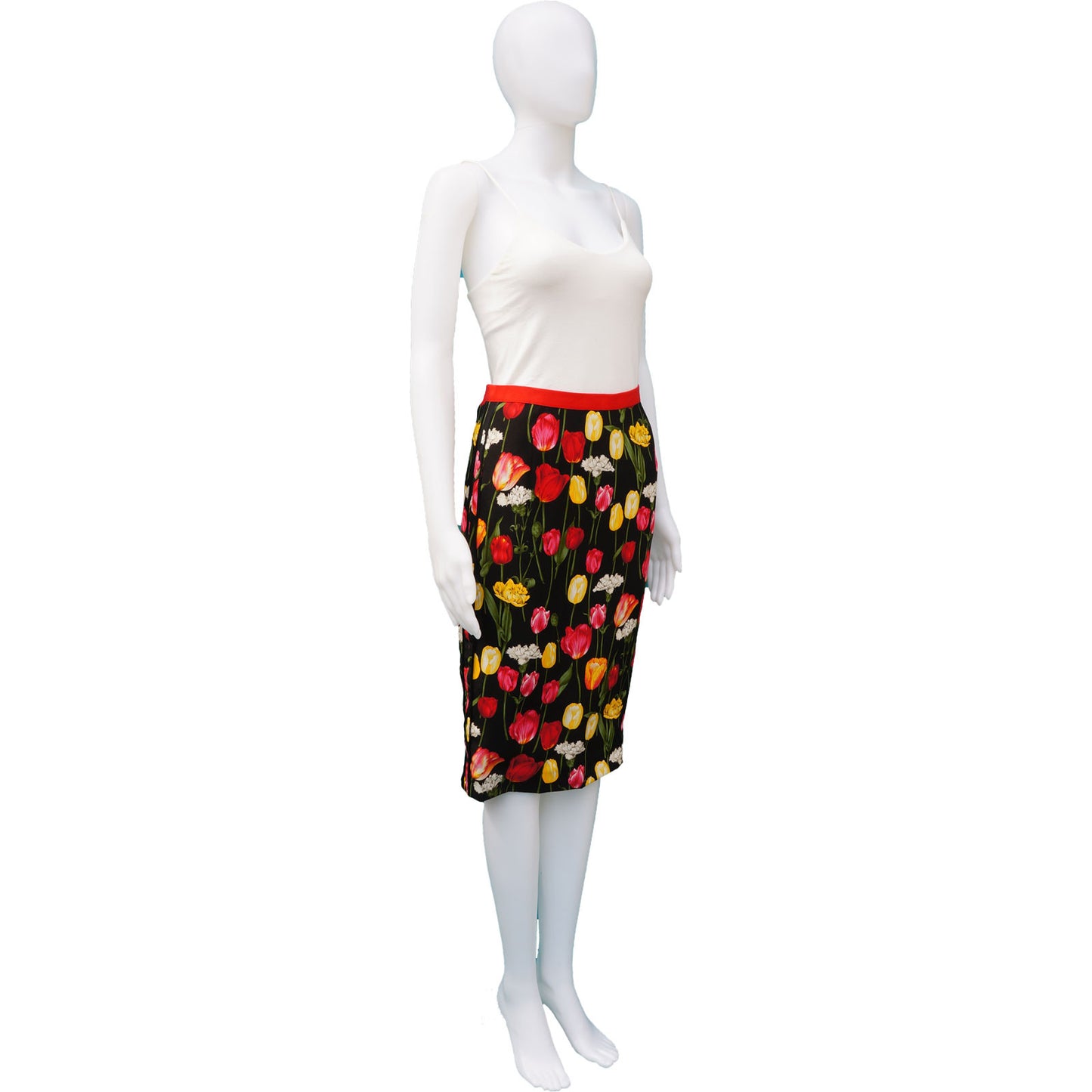 DOLCE & GABBANA FLORAL PRINT KNEE-LENGTH SKIRT - leefluxury.com