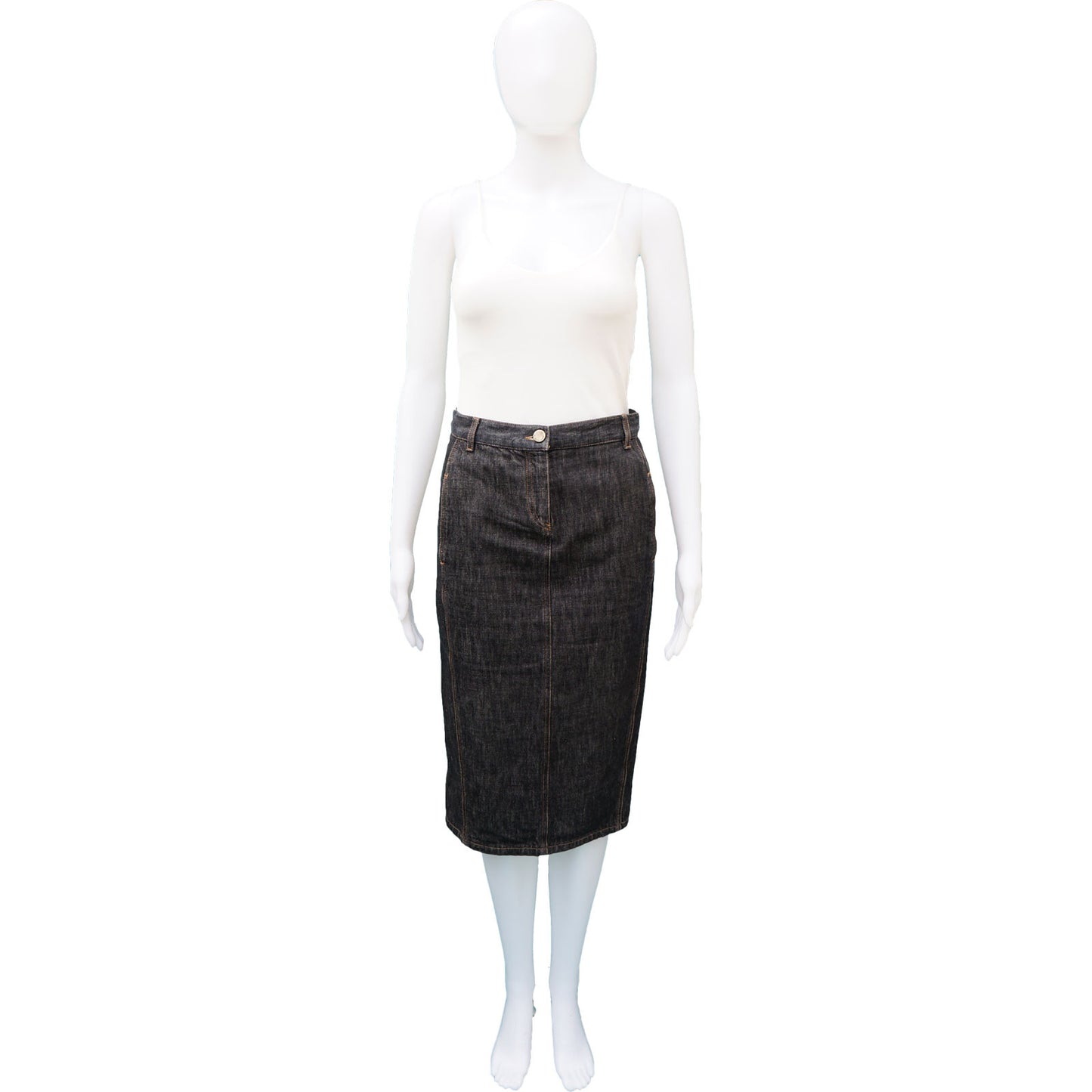 ELIE TAHARI DARK DENIM SKIRT - leefluxury.com