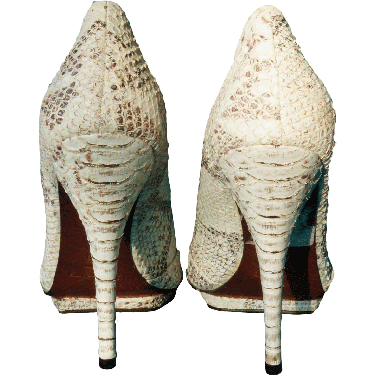 ELIZABETH AND JAMES SNAKESKIN PUMPS - leefluxury.com