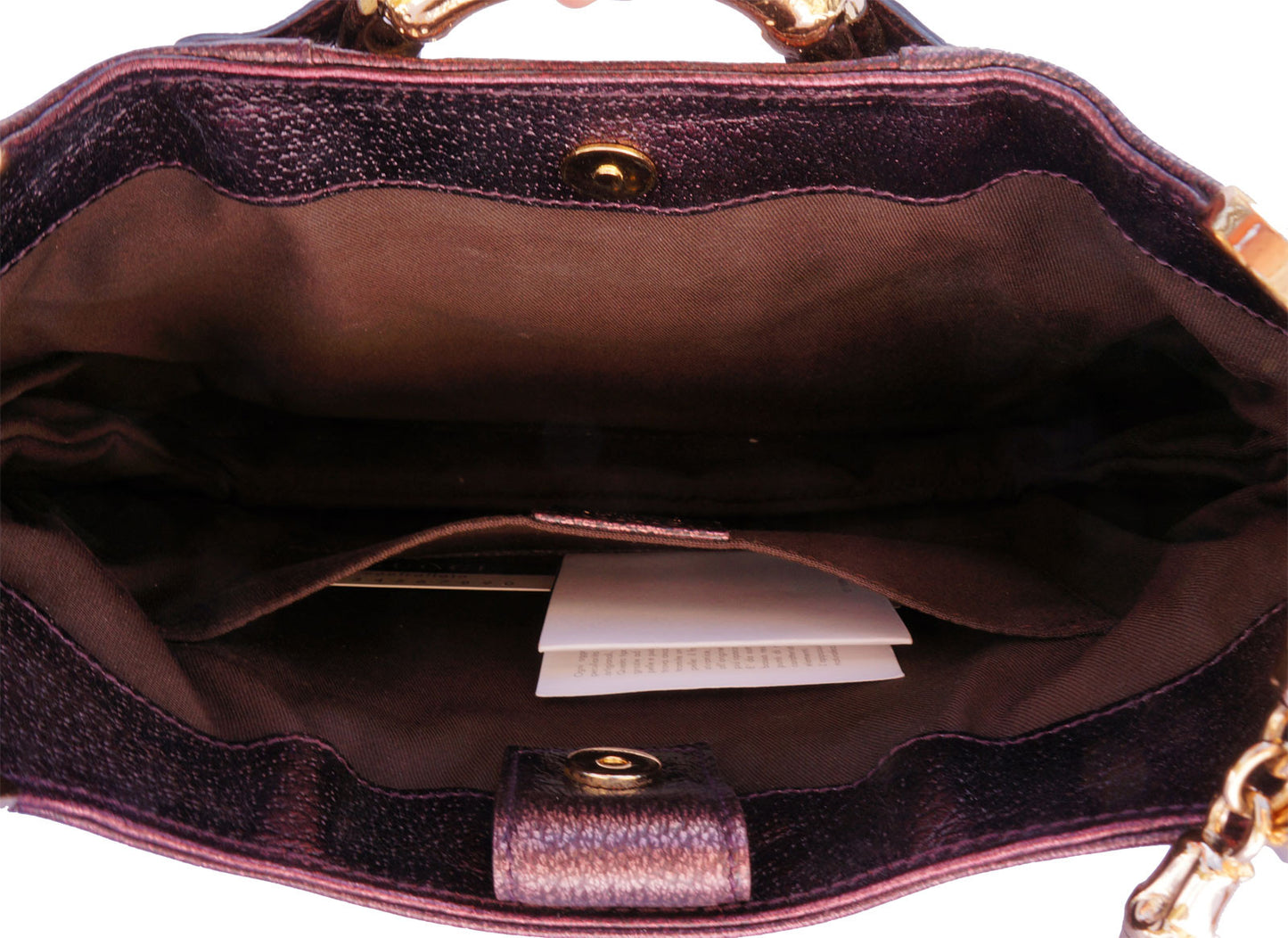 GUCCI CHAIN LINK PURPLE GOLD BAMBOO BAG - leefluxury.com