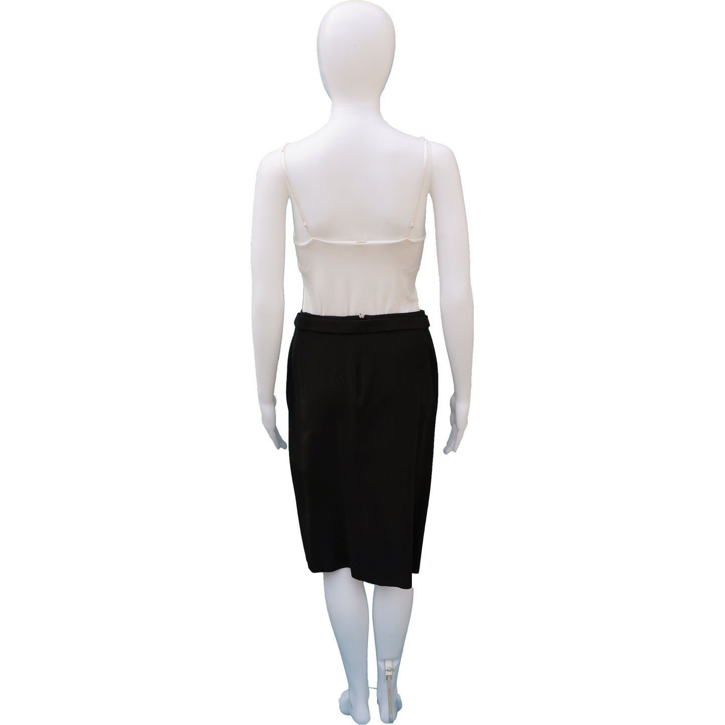 GUCCI SILK PANEL SKIRT WITH FABRIC AND LEATHER BELT - leefluxury.com