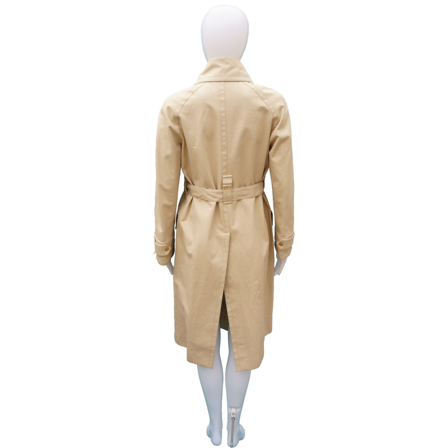 GUCCI TRENCH COAT WITH STUDDED GG LOGO BELT - leefluxury.com